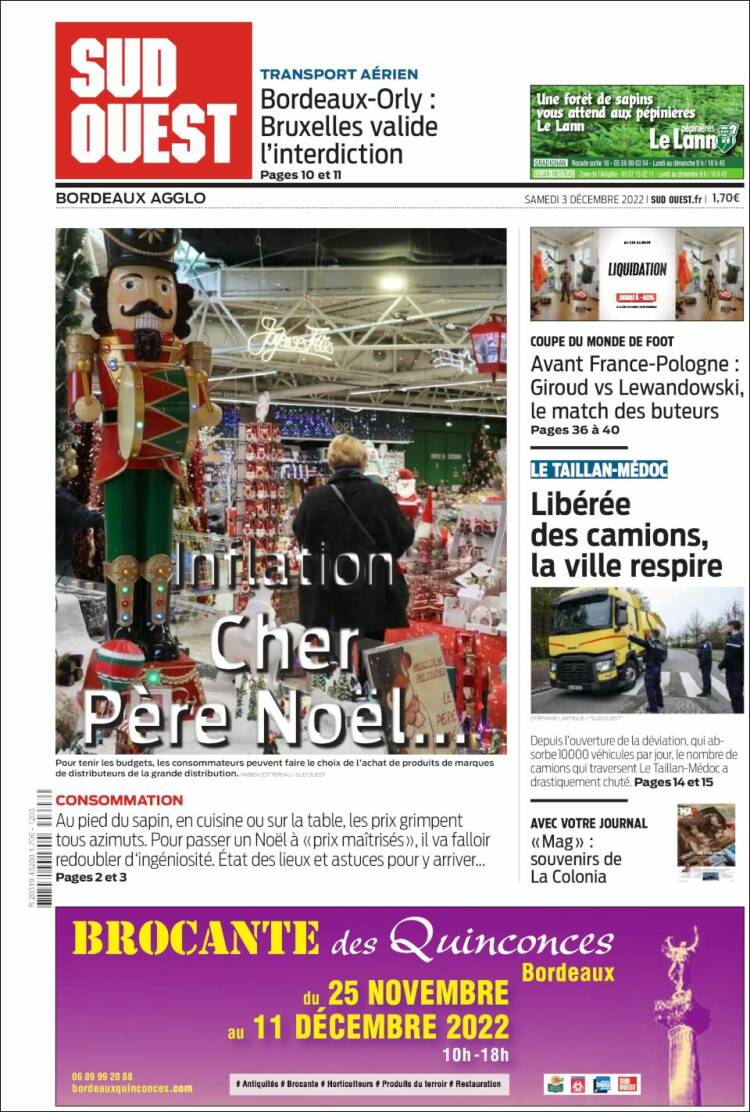 Portada de Sud Ouest (France)