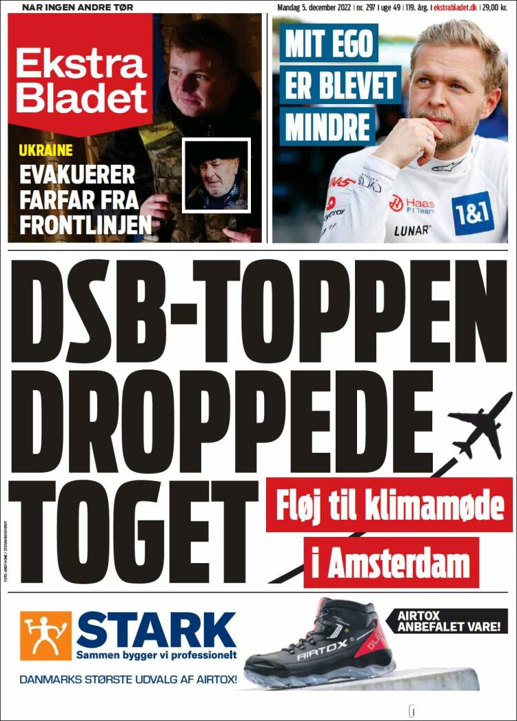 Portada de Ekstra Bladet (Dinamarca)