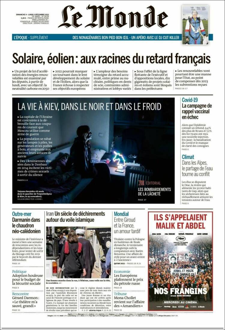 Portada de Le Monde (Francia)