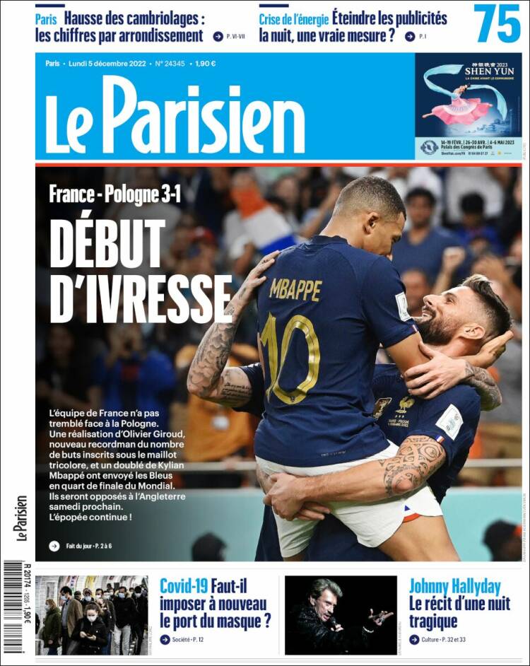 Portada de Le Parisien (Francia)