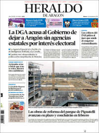 Portada de Heraldo de Aragón (España)