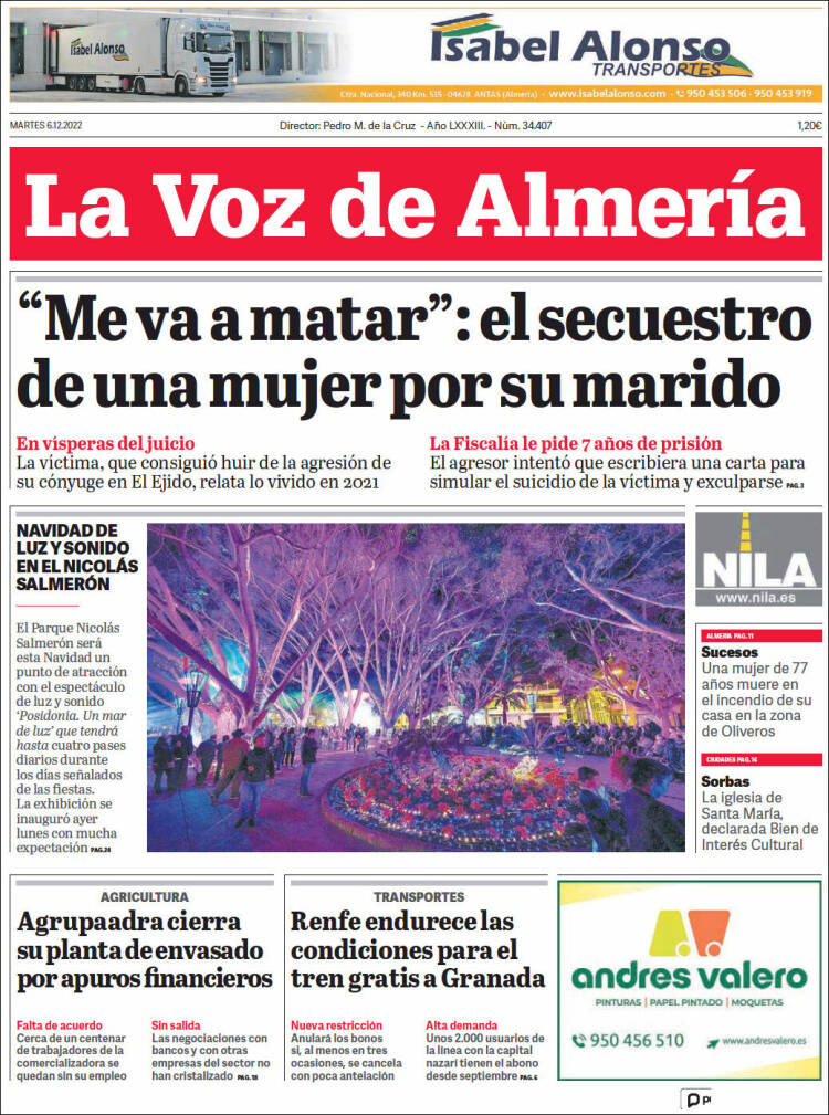 Portada de La Voz de Almería (Spain)