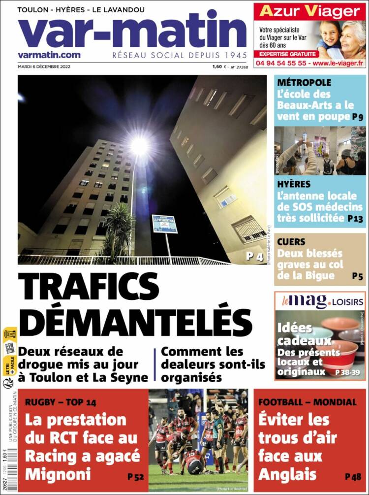 Portada de Var-Matin (Francia)