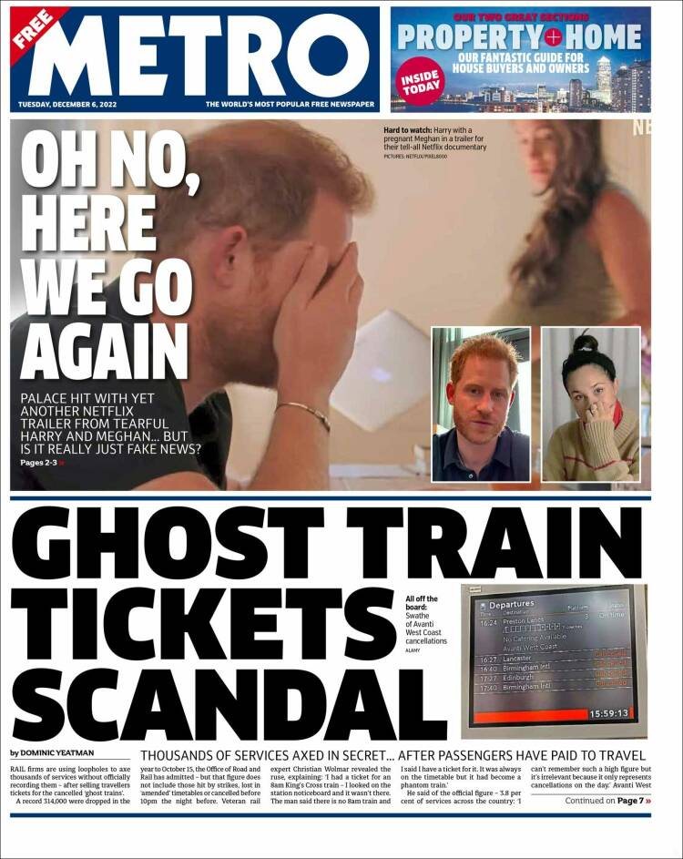 Newspaper Metro United Kingdom Newspapers In United Kingdom Tuesdays Edition December 6 Of