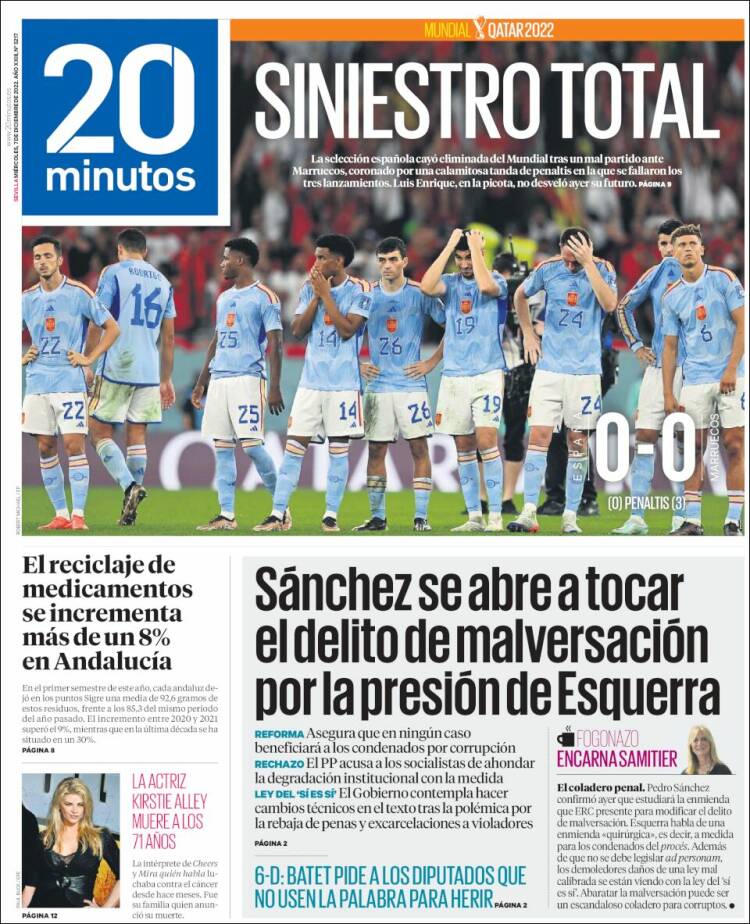 Portada de 20 Minutos - Sevilla (Espa&ntilde;a)