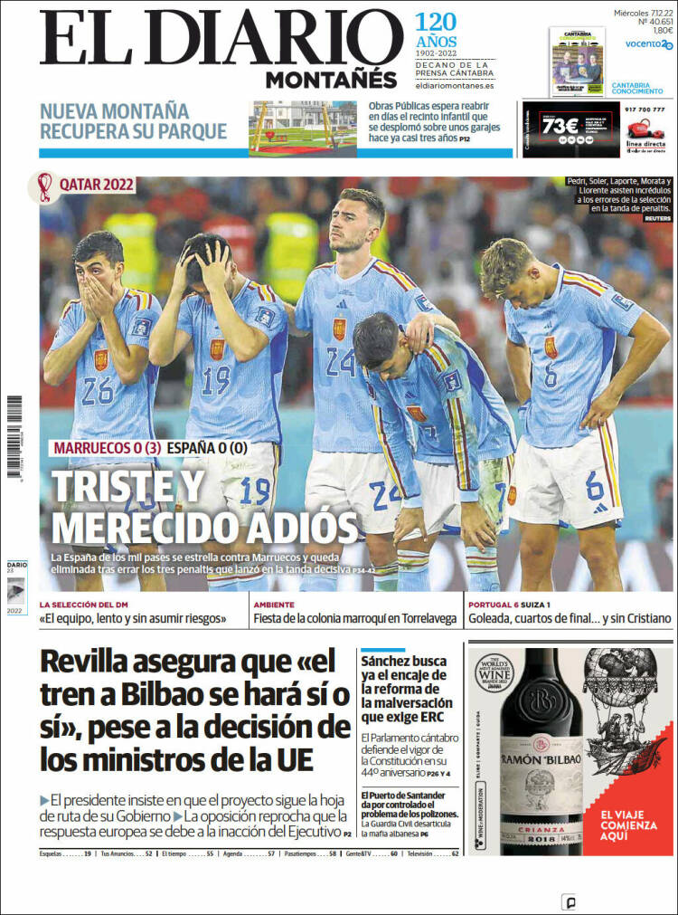 Portada de El Diario Montañés (Espa&ntilde;a)