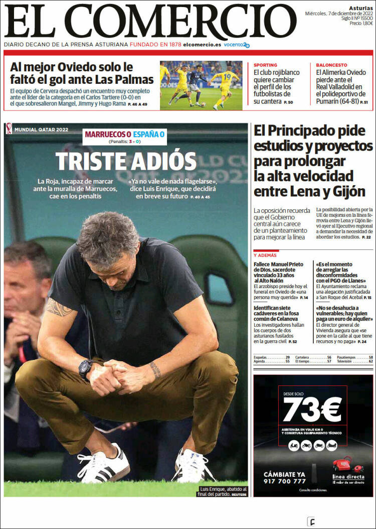 Portada de El Comercio (Espa&ntilde;a)