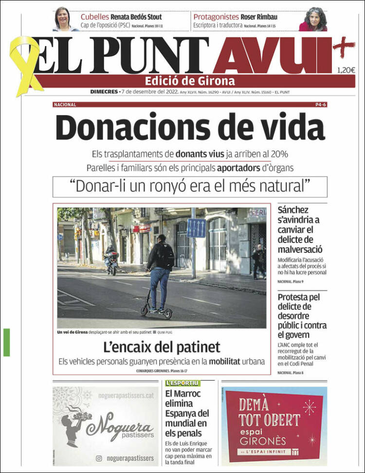 Portada de El Punt Avui - Girona (Espa&ntilde;a)