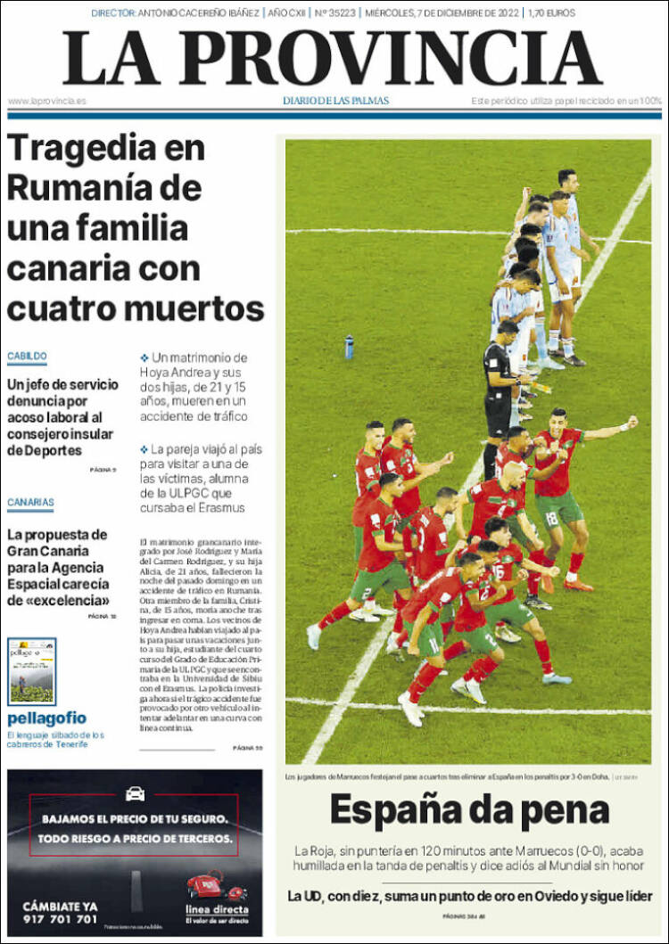 Portada de La Provincia (Espa&ntilde;a)