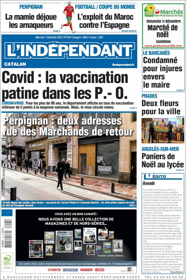 Portada de Le Indépendant (Francia)