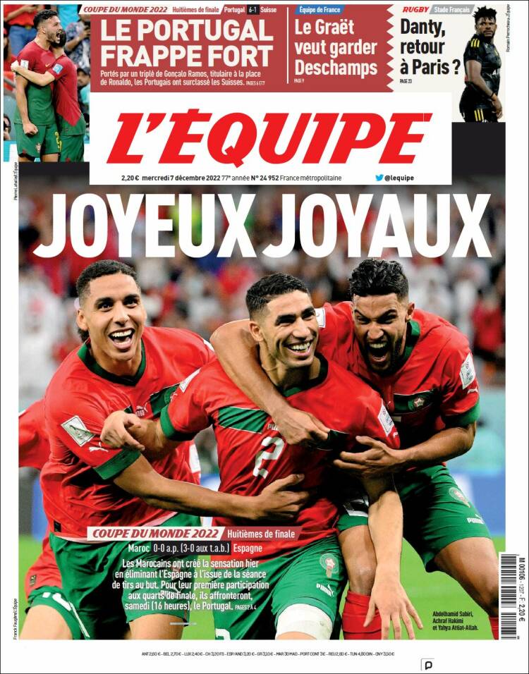 Portada de L'Equipe (Francia)