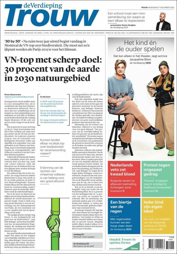 Portada de Trouw (Pays-Bas)