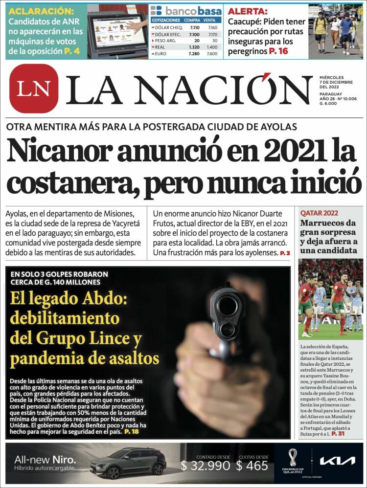 Portada de La Nación (Paraguay)