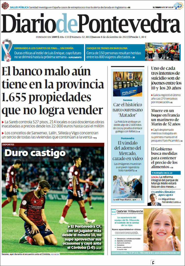 Portada de Diario de Pontevedra (España)