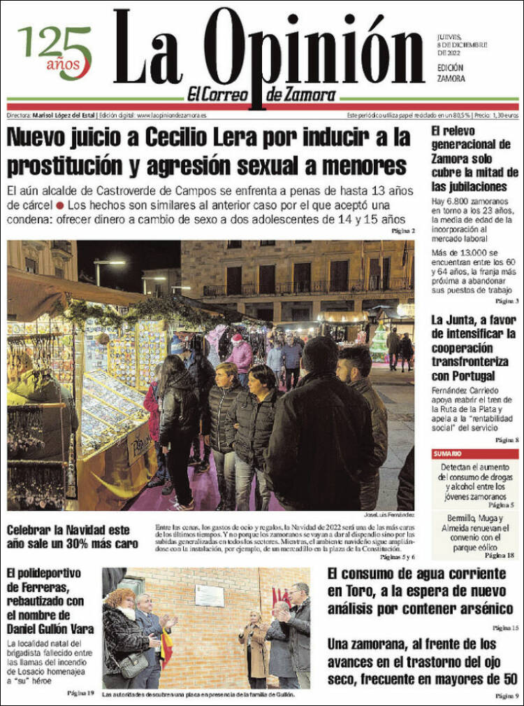 Portada de La Opinión - El Correo de Zamora (España)