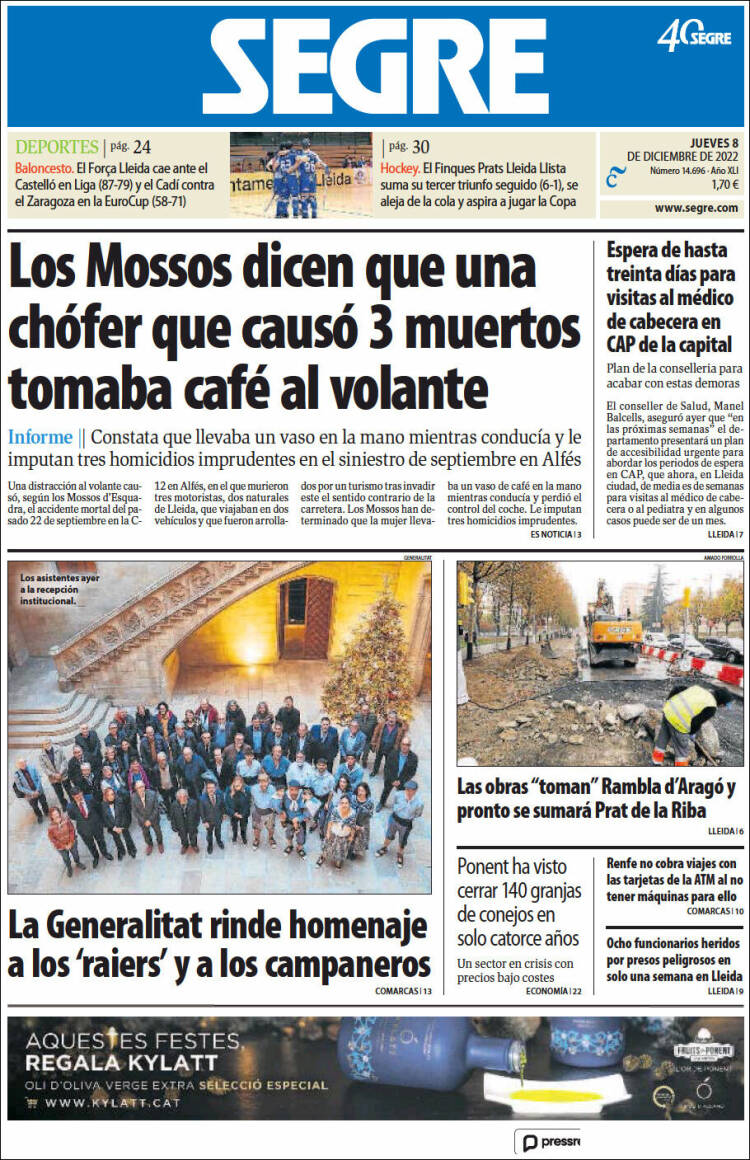Portada de Segre  (Spain)