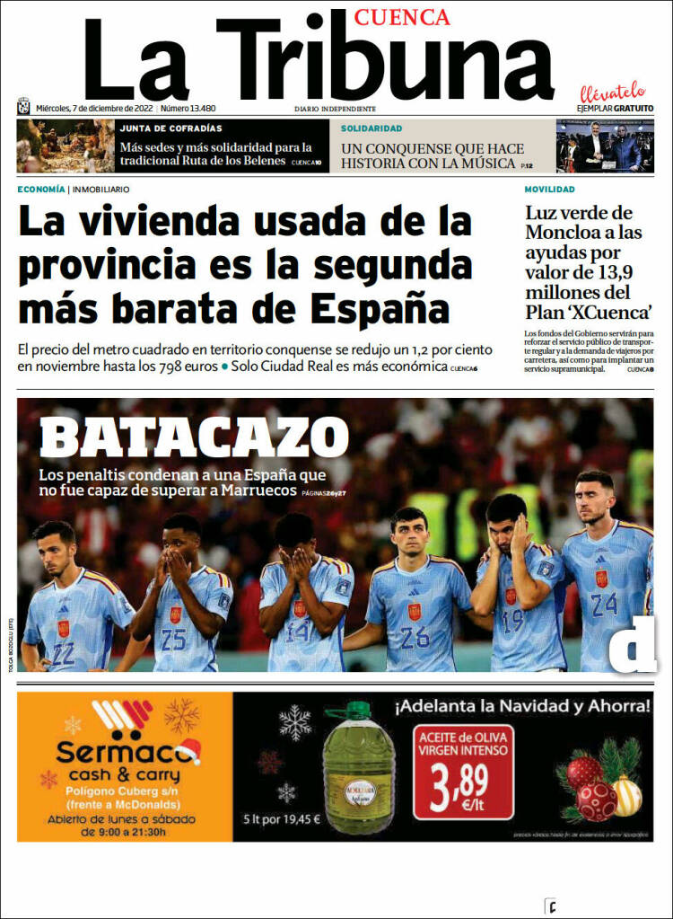 Portada de La Tribuna de Cuenca (España)