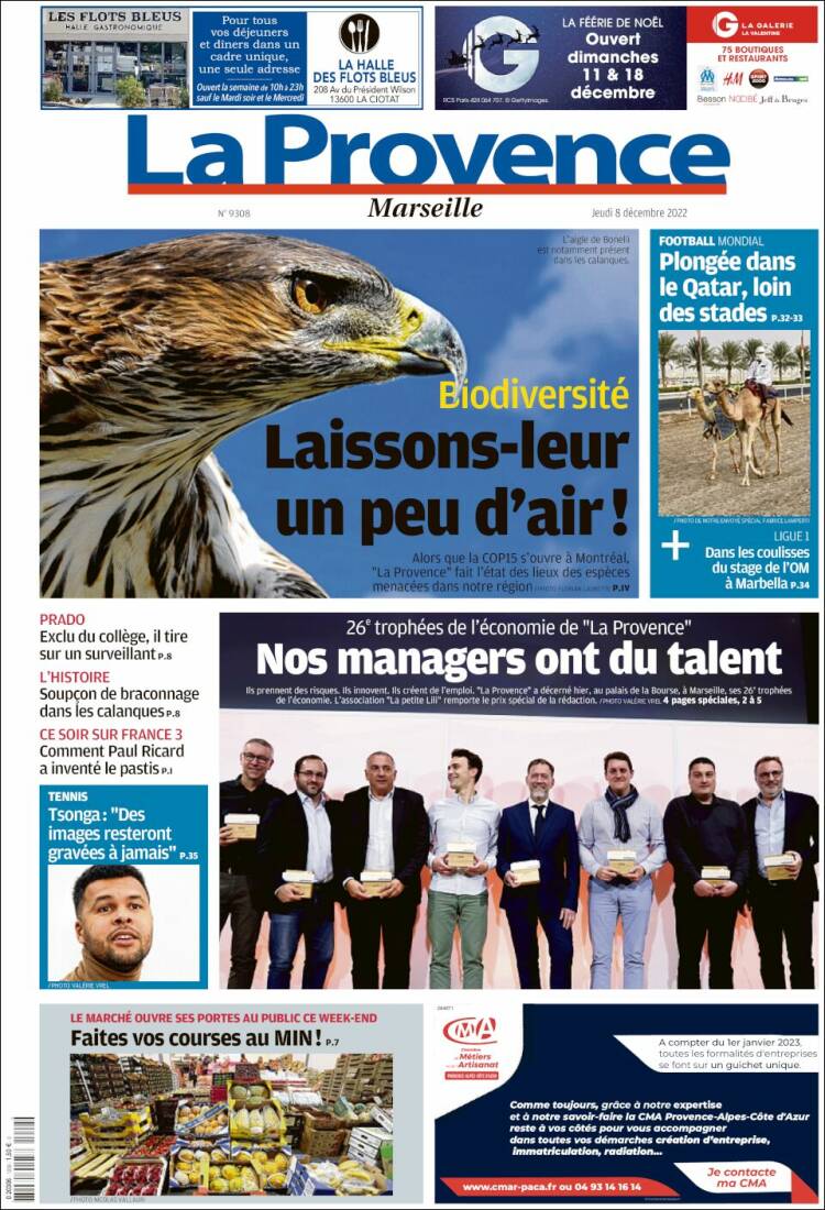 Portada de La Provence (Francia)