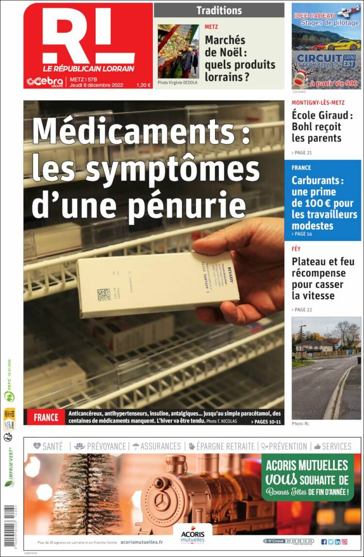 Portada de Le Republicain Lorrain (Francia)
