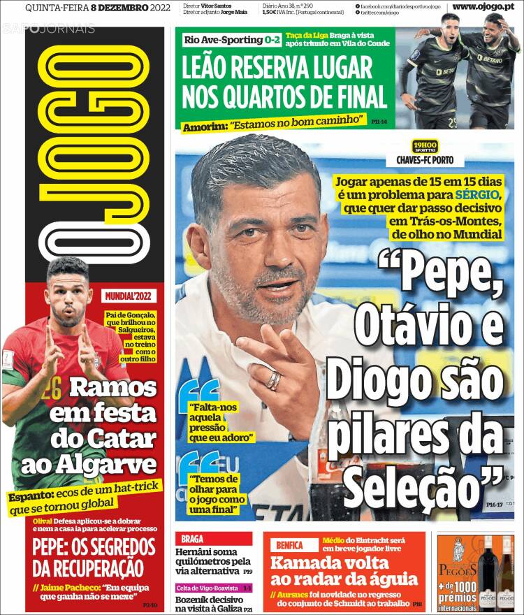 Portada de O Jogo (Portugal)