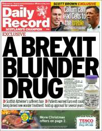 Portada de Daily Record (Reino Unido)