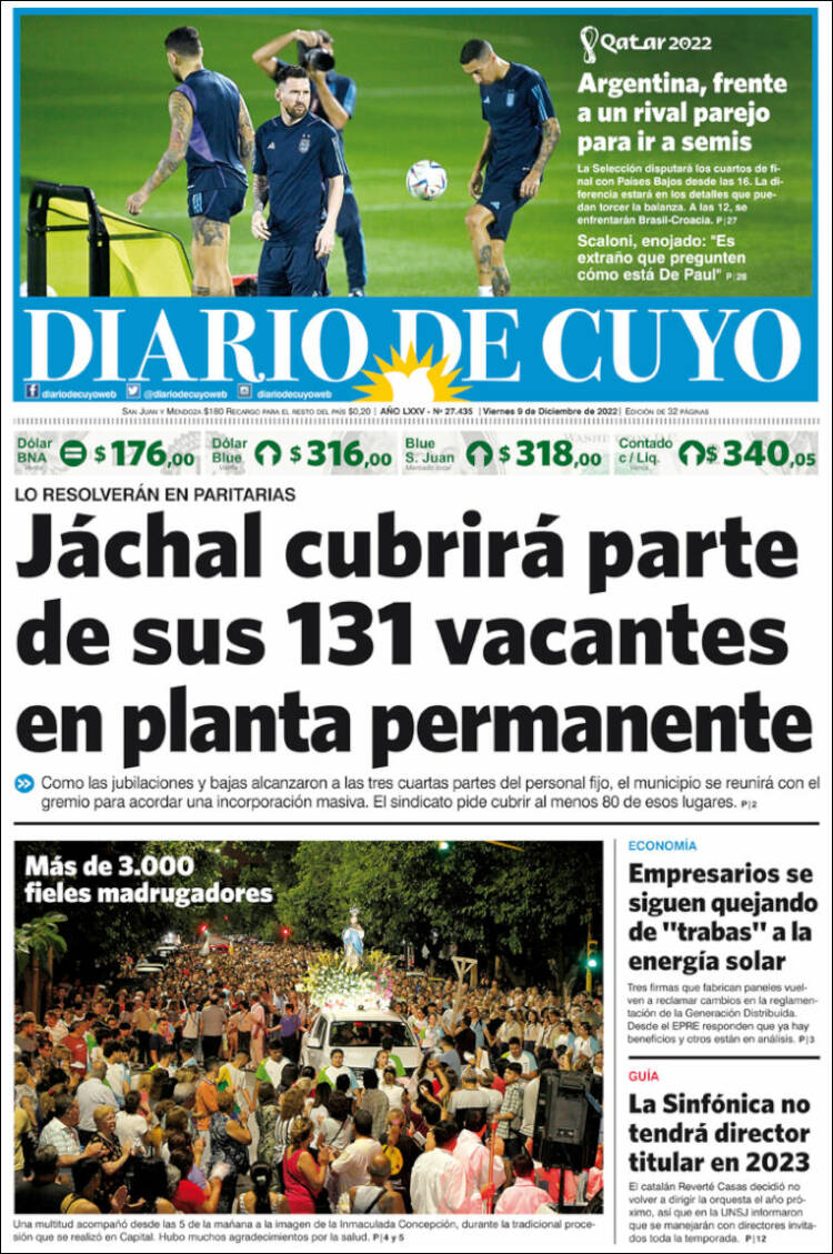 Portada de Diario de Cuyo (Argentine)