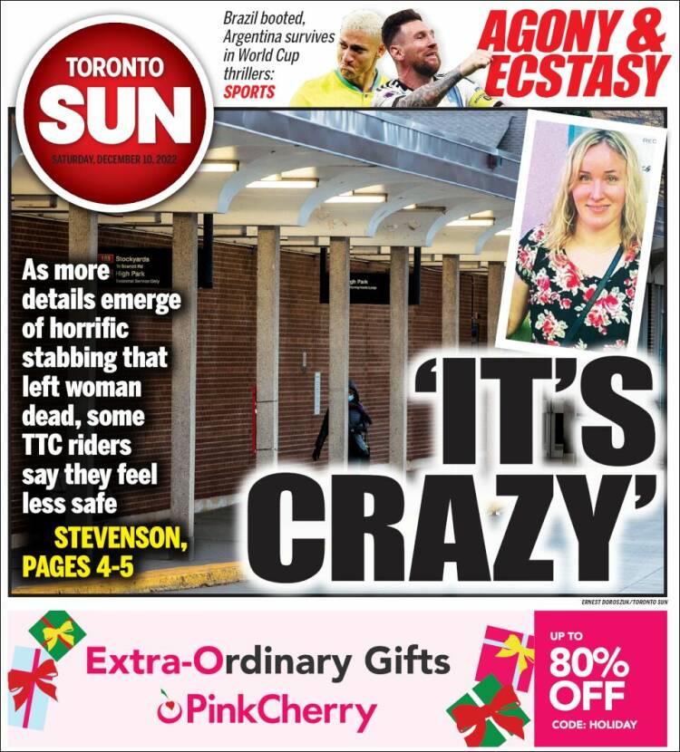 Portada de The Toronto Sun (Canada)