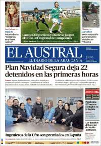 Portada de El Austral de Temuco (Chile)