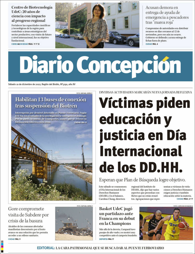 Portada de Diario de Concepción (Chile)