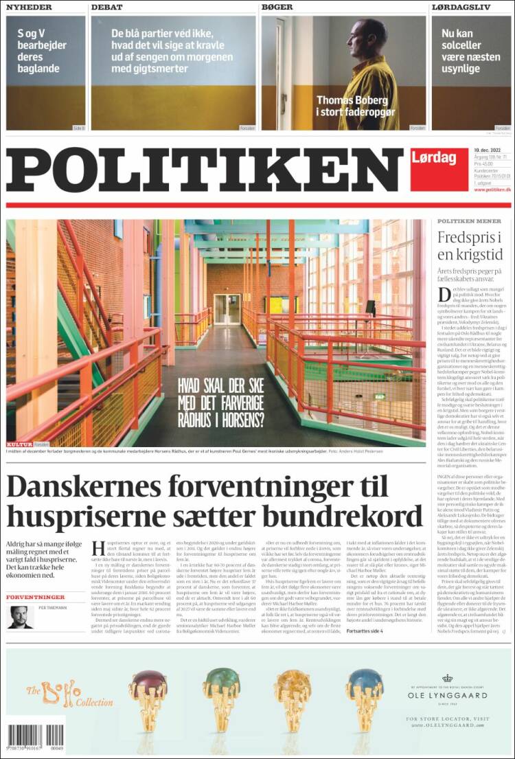 Portada de Politiken (Dinamarca)