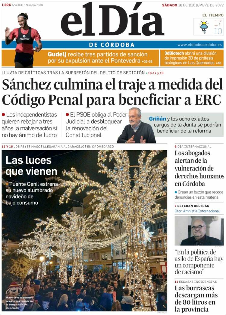 Portada de El Día de Córdoba (Espa&ntilde;a)