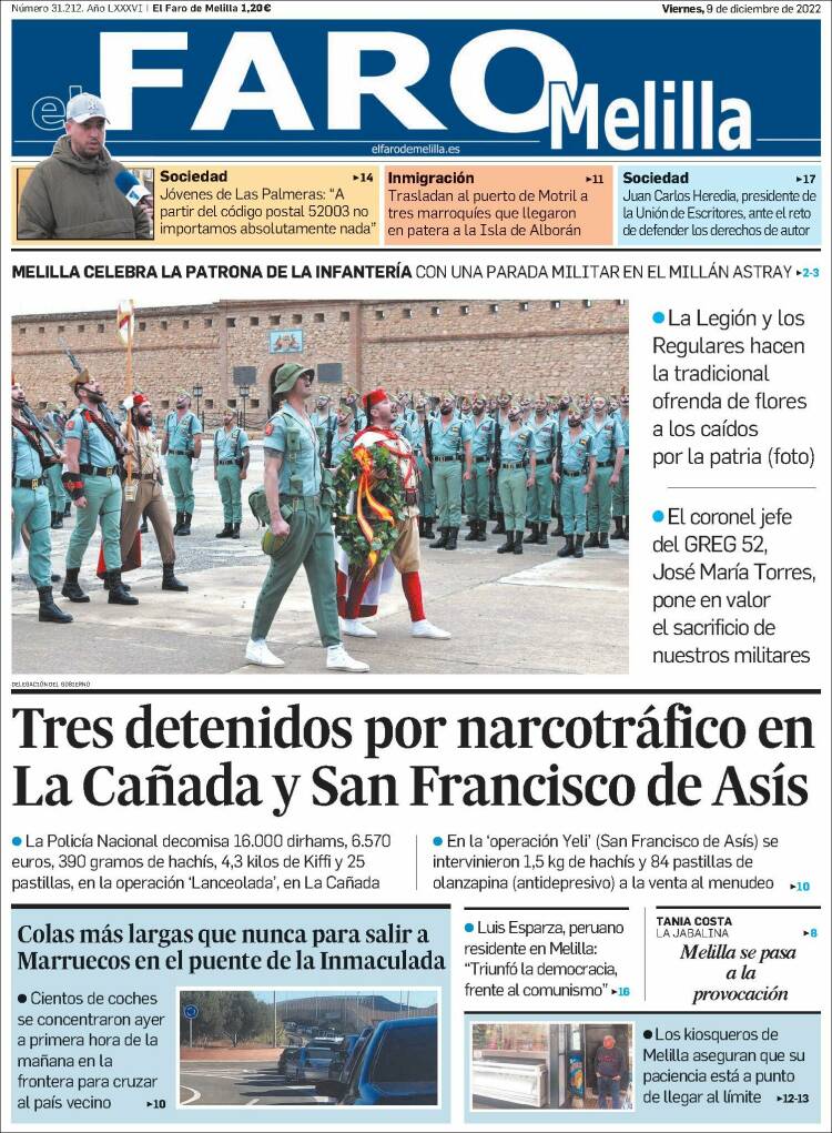 Portada de El Faro de Melilla (Espa&ntilde;a)