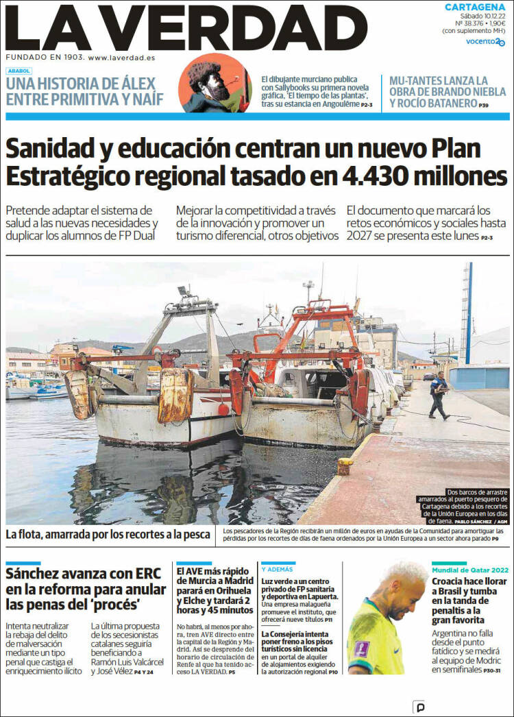 Portada de La Verdad de Cartagena (Espa&ntilde;a)