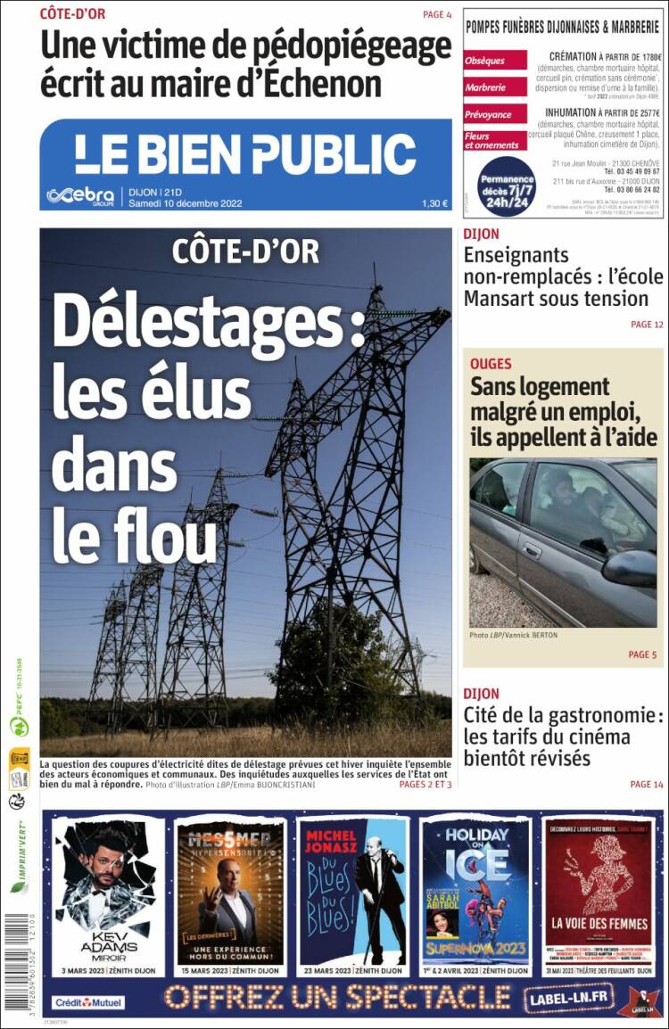 Portada de Le Bien Public (Francia)