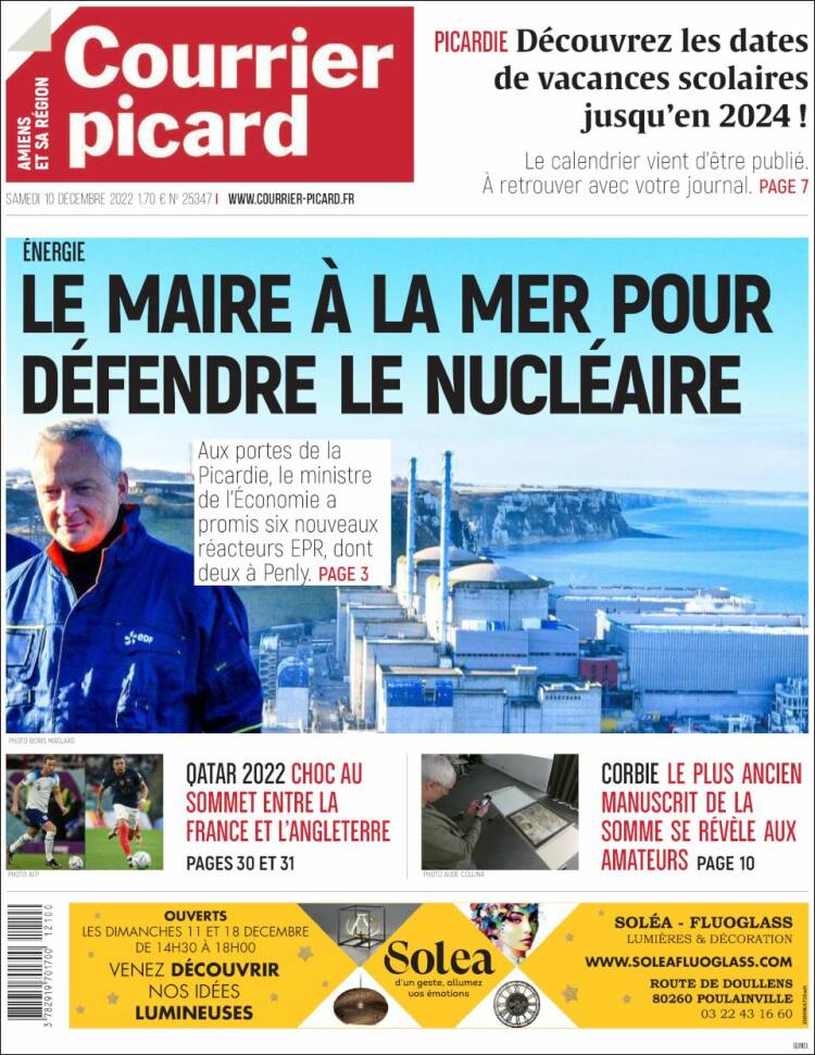 Portada de Courrier Picard (Francia)