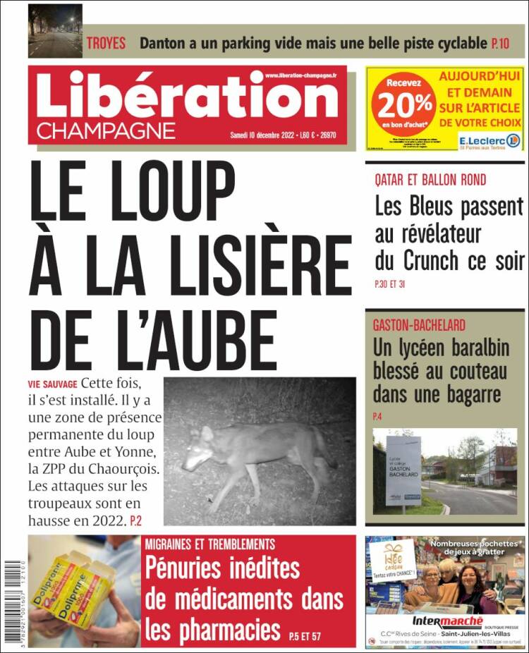 Portada de Libération Champagne (Francia)