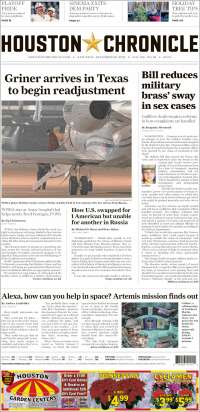 Portada de Houston Chronicle (USA)