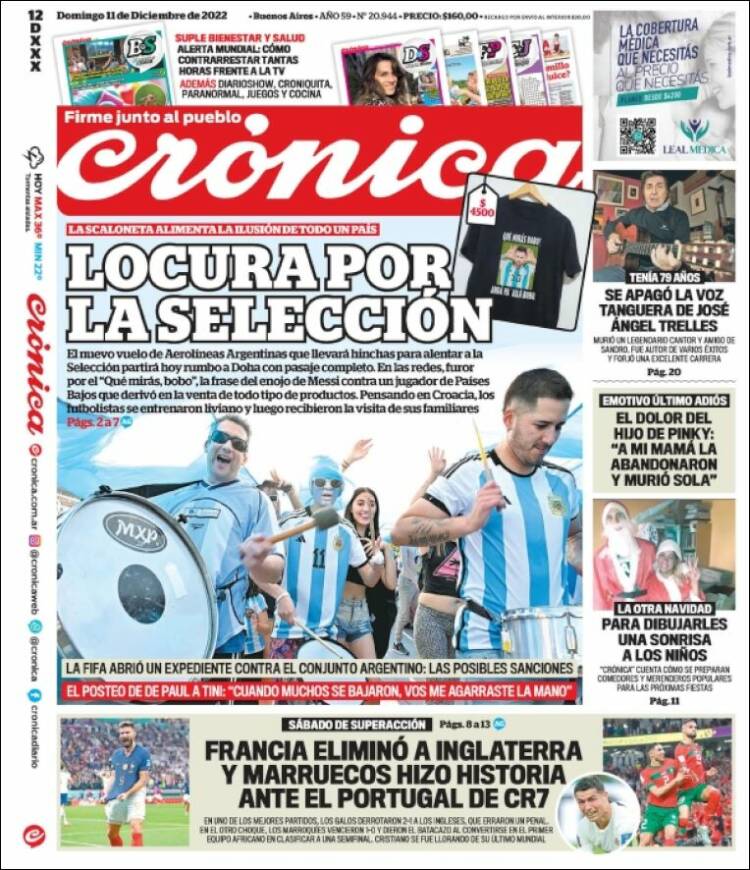 Portada de Crónica (Argentina)