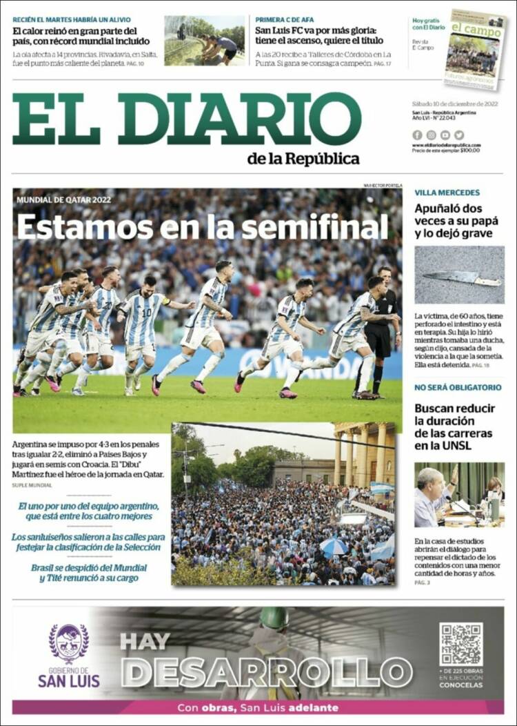 Portada de Diario de la República (Argentina)