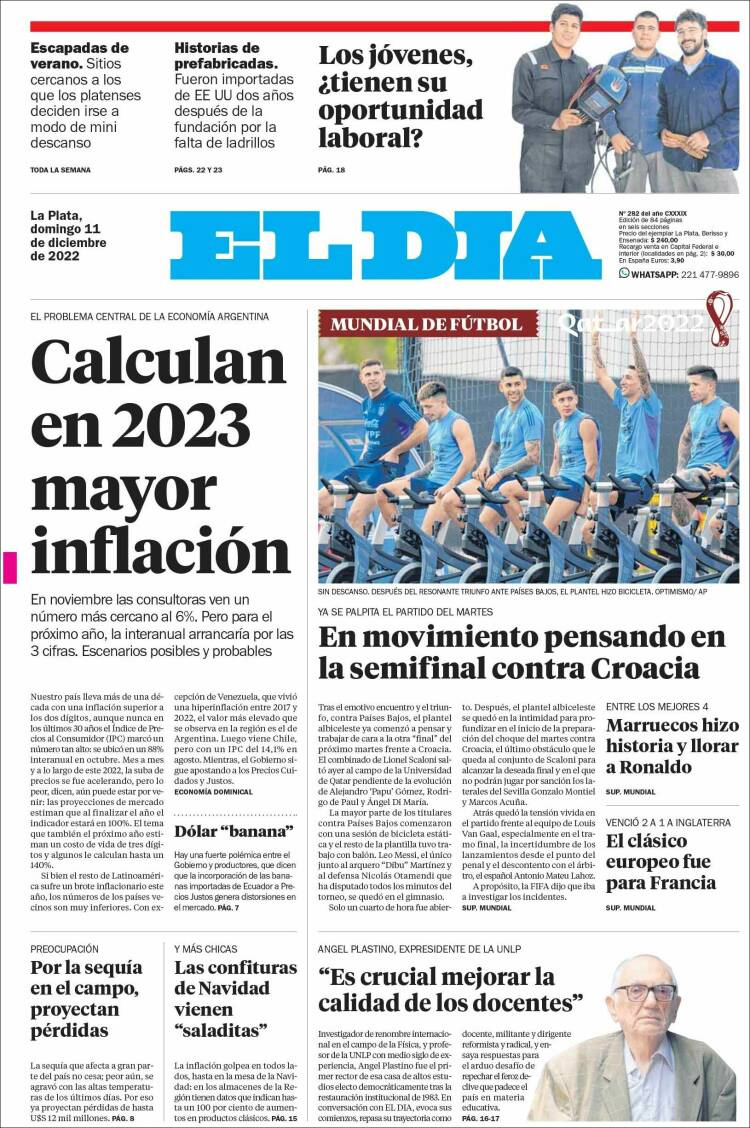 Portada de El Día de la Plata (Argentina)