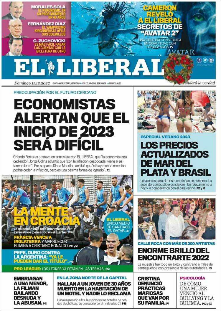 Portada de Diario El Liberal (Argentina)