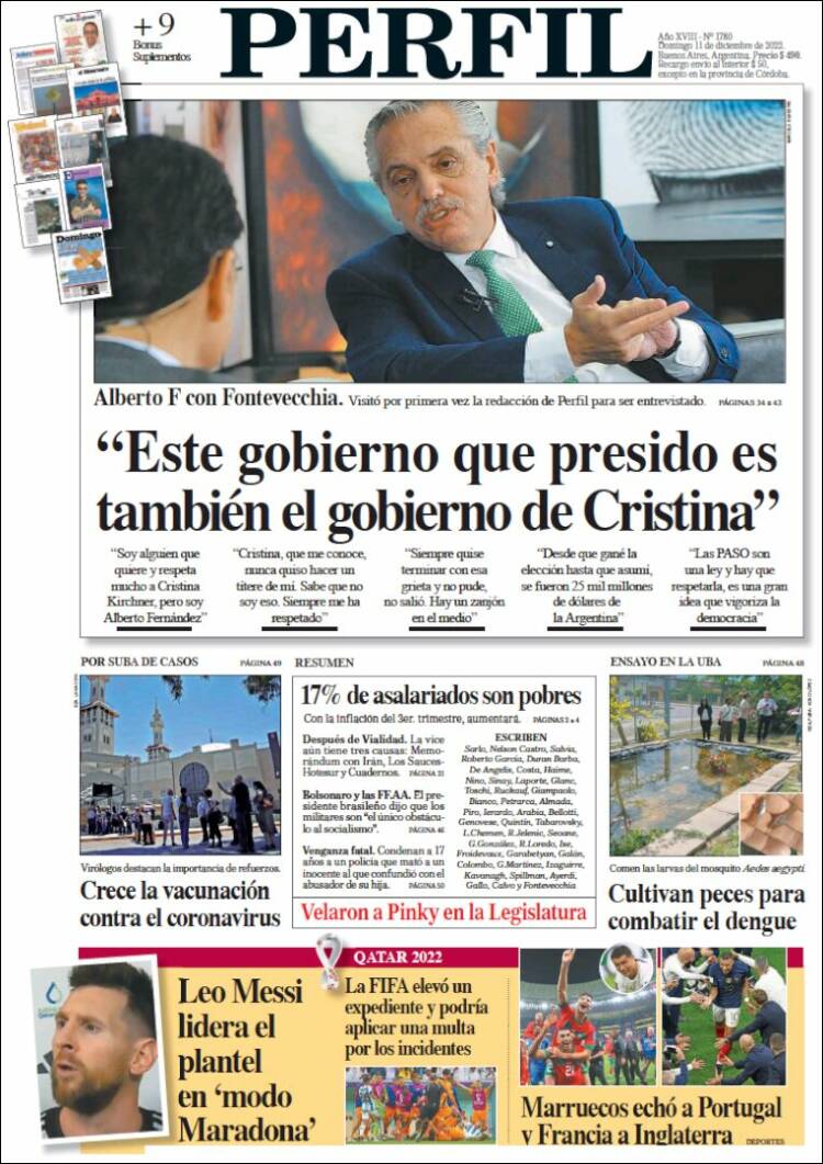 Portada de Diario Perfil (Argentina)