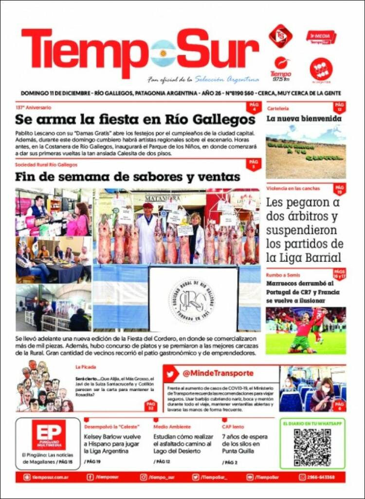 Portada de Tiempo Sur (Argentina)