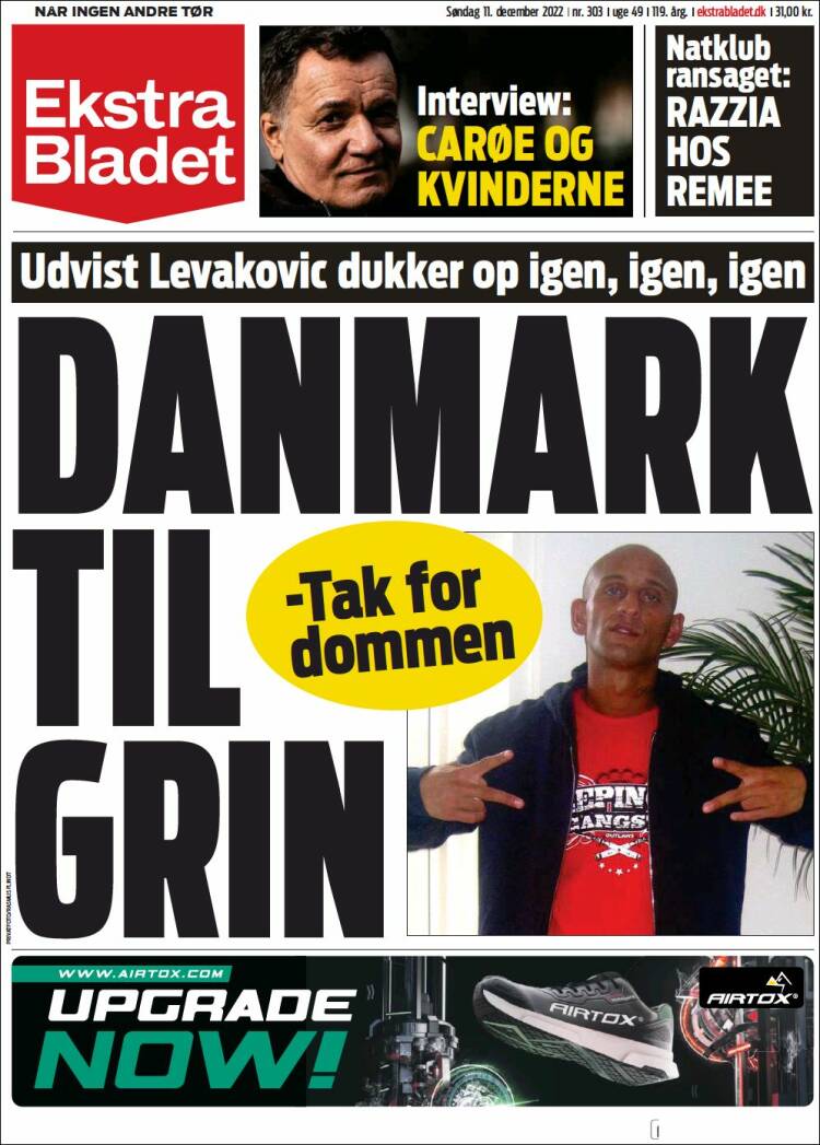 Newspaper Ekstra Bladet (Denmark). Newspapers In Denmark. Sunday's ...