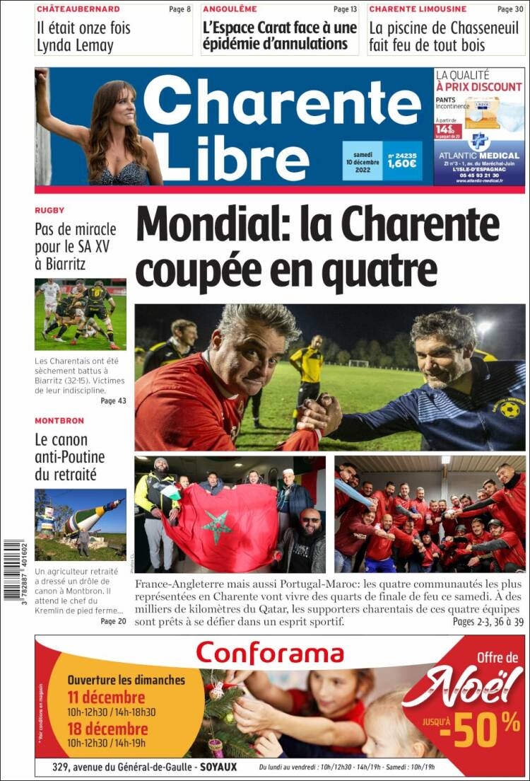 Portada de Charente Libre (Francia)