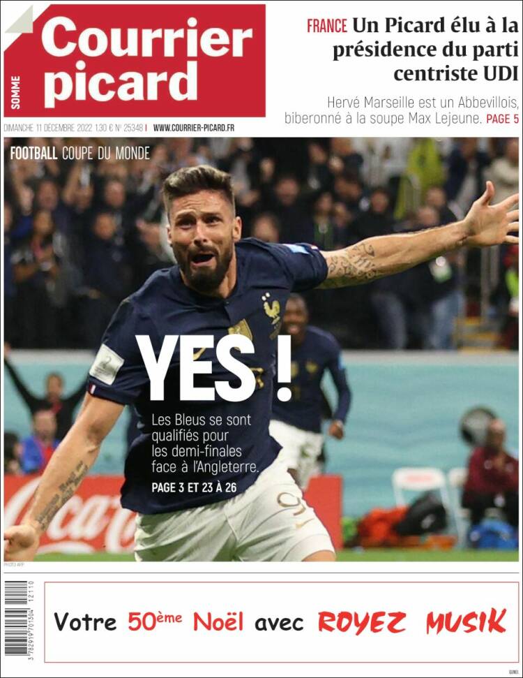 Portada de Courrier Picard (Francia)