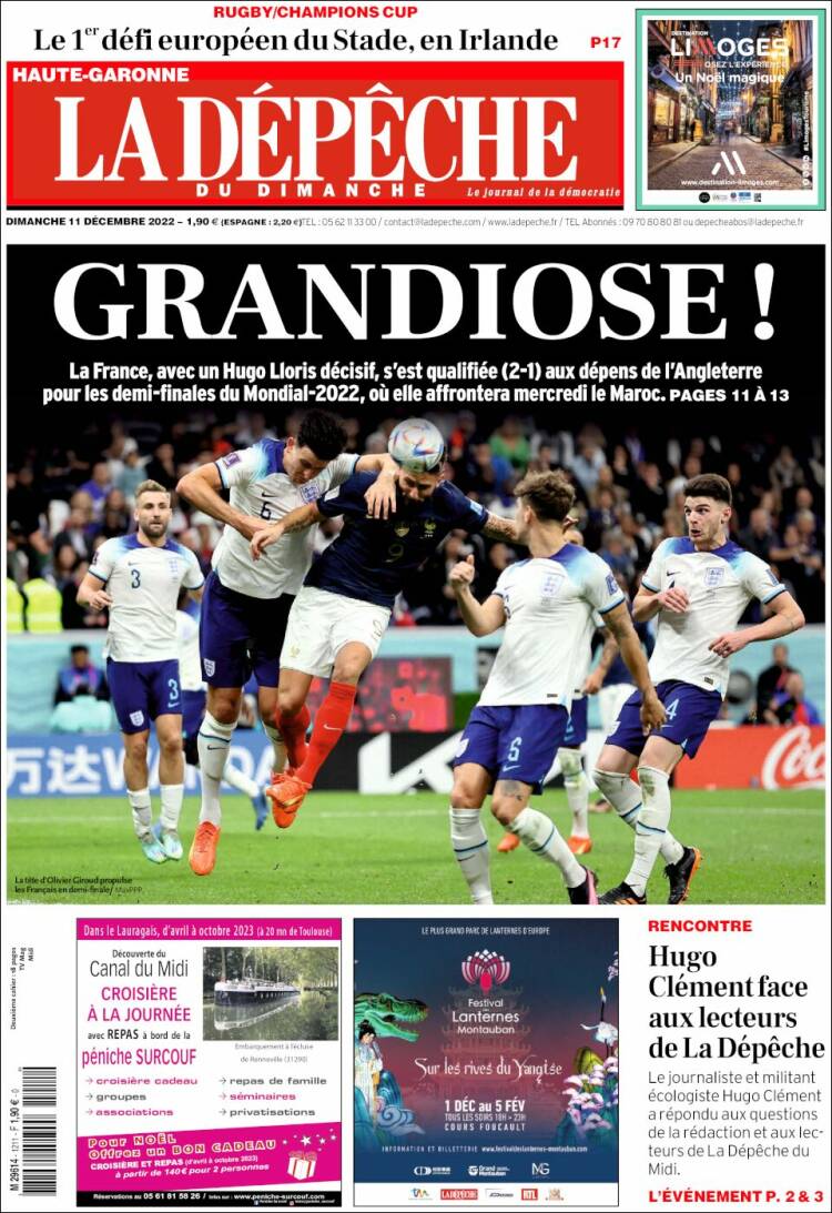 Portada de La Dépêche du Midi (Francia)