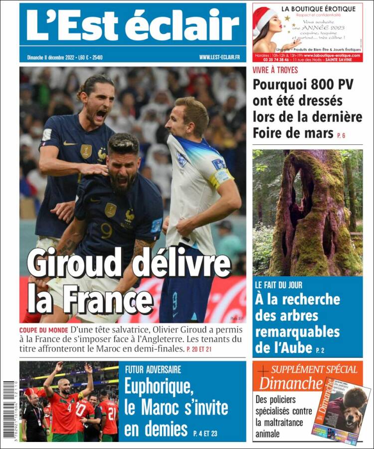 Portada de L'Est Eclair (Francia)