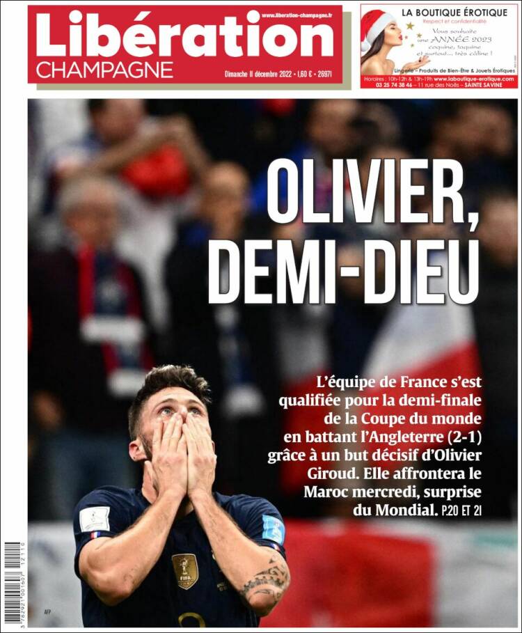 Portada de Libération Champagne (Francia)
