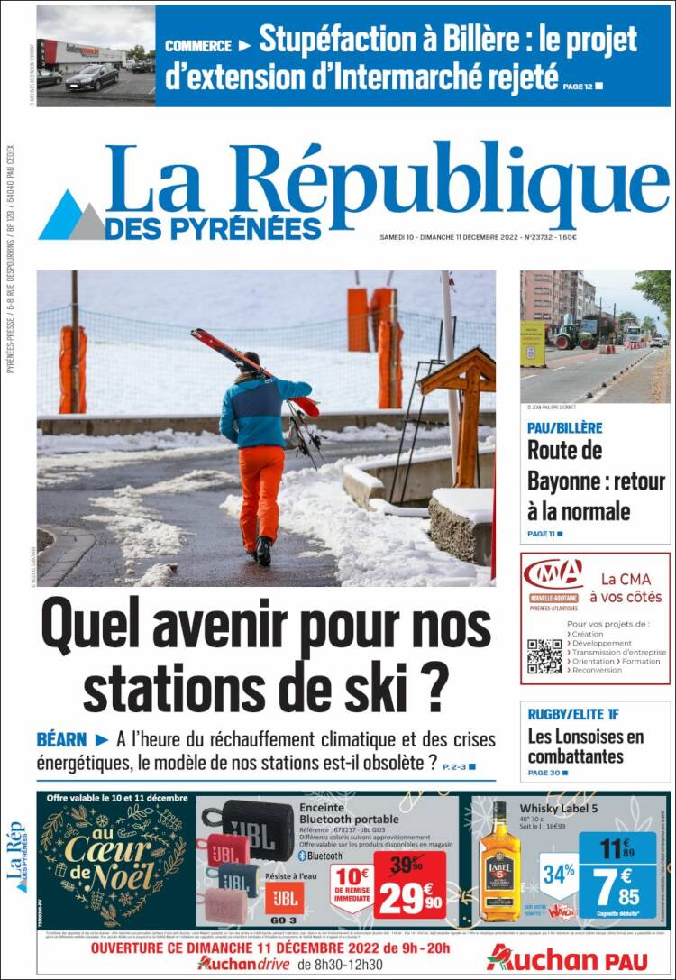 Portada de La République des Pyrénées (Francia)